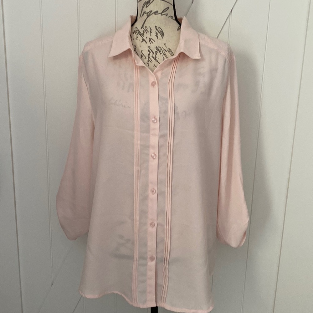 Chico’s Sequin Embellished Shoulder Button Down Top